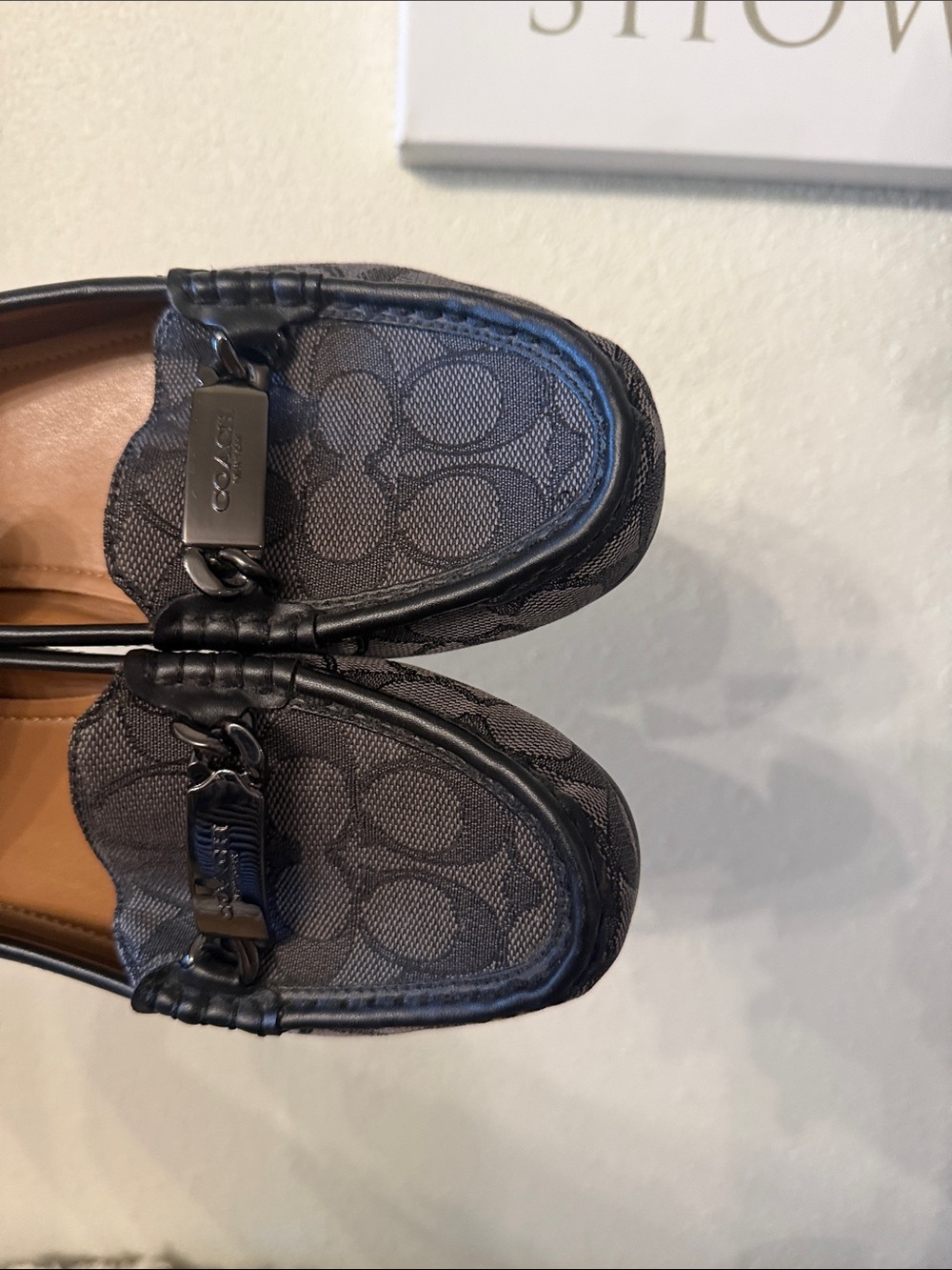 Coach Signature Jacquard Loafers Black Grey Monogram Moccasins Shoes 8.5 - Picture 17 of 17